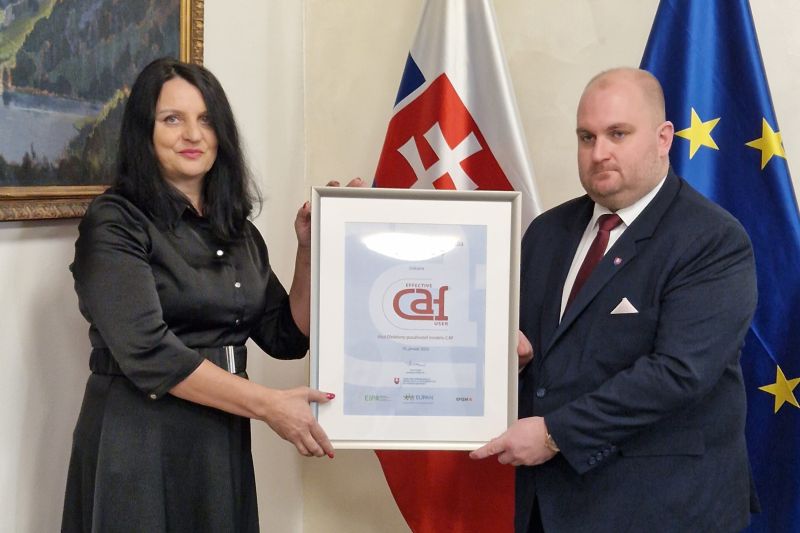 MINISTERSTVO ŽIVOTNÉHO PROSTREDIA SLOVENSKEJ REPUBLIKY OPÄŤ ZÍSKALO  TITUL EFEKTÍVNY POUŽÍVATEĽ MODELU CAF