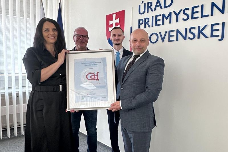 ÚRAD PRIEMYSELNÉHO VLASTNÍCTVA SR POTVRDIL SVOJU KVALITU A  OPÄTOVNE ZÍSKAL TITUL EFEKTÍVNY POUŽÍVATEĽ MODELU CAF 