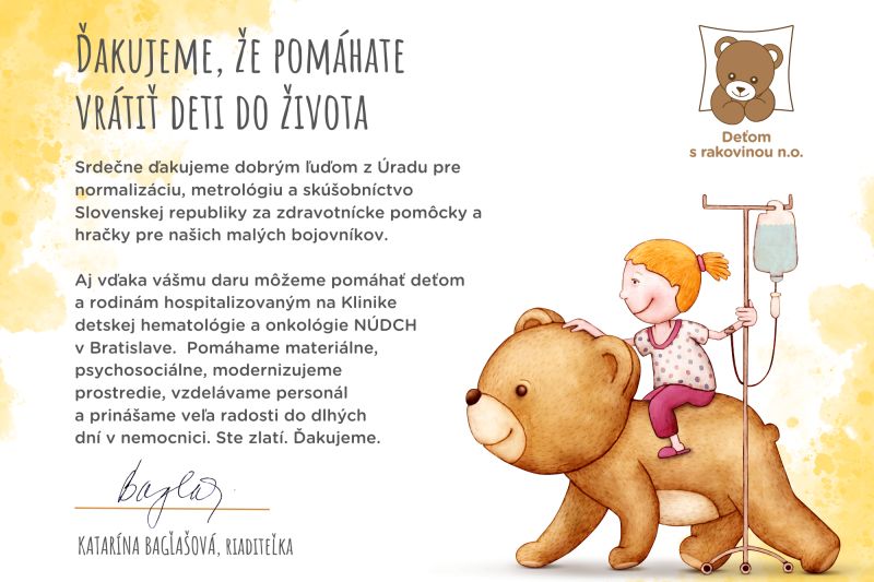 ÚNMS SR pomáha deťom s rakovinou