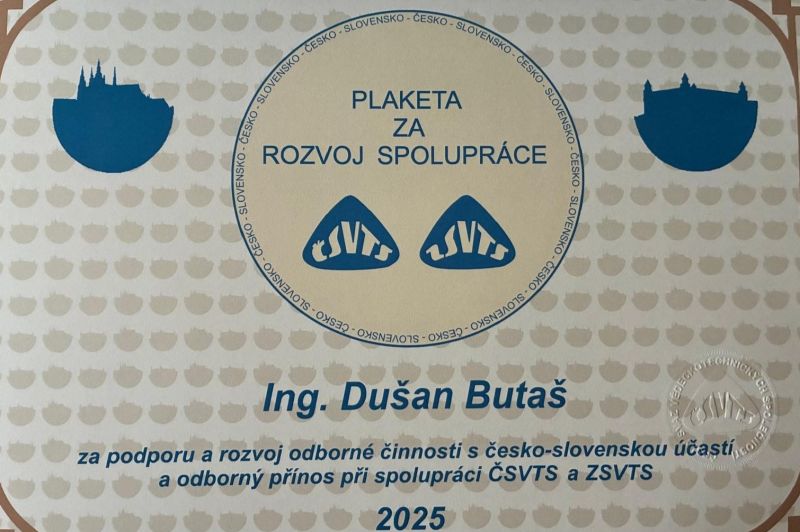 Plaketa za rozvoj spolupráce - ocenenie v oblasti technickej normalizácie
