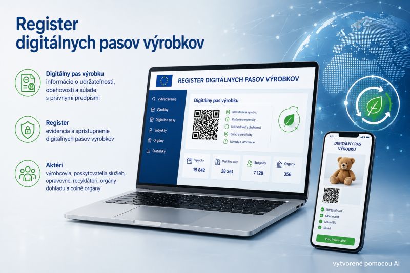 Register digitálnych pasov výrobkov