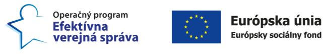 logo Operačného programu Efektívny verejná správa a logo Európskej únie/Európskeho sociálneho fondu